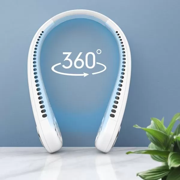 Portable Neck Fan, Hands Free Bladeless Fan | Simple Deluxe Karex Portable Rechargeable Neck Fan – Headphone Design (white)